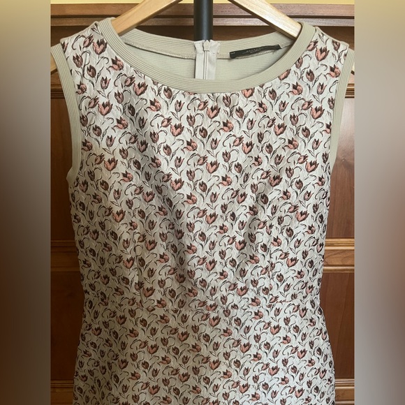 Weekend MaxMara Dress Floral Pink Beige Size L - Picture 3 of 16